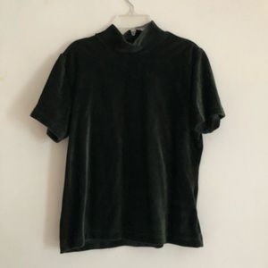 dark green velvet top